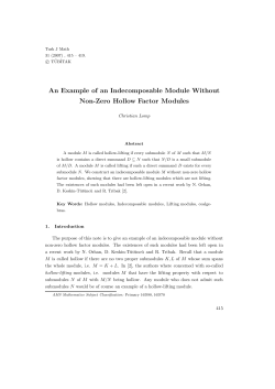 An Example of an Indecomposable Module Without Non