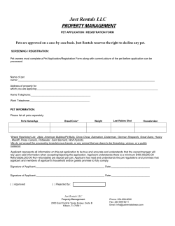 Pet Application - Just Rentals Texas