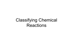 Classifying Chemical Reactions