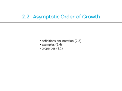 2.2 Asymptotic Order of Growth