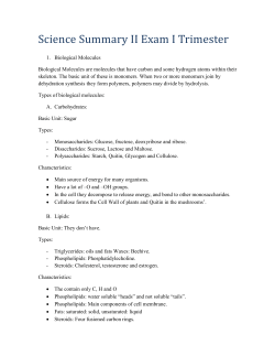 Science Summary II Exam I Trimester