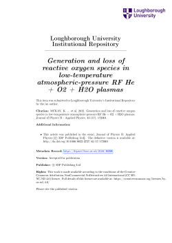 Generation and loss of reactive oxygen species in low