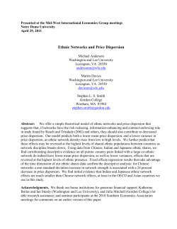 Networks and Price Dispersion