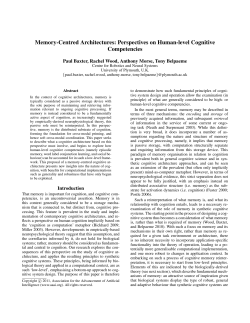 Memory-Centred Architectures: Perspectives on Human