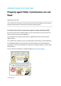 Property agent FAQs: Commissions are not fixed