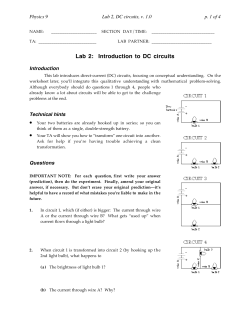 Lab 2: Introduction to DC circuits