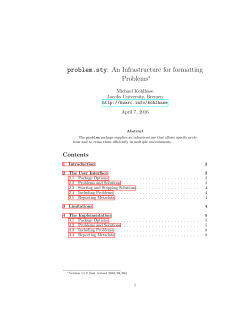 problem.sty: An Infrastructure for formatting Problems