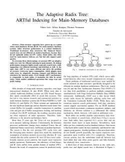 The Adaptive Radix Tree: ARTful Indexing for Main-Memory