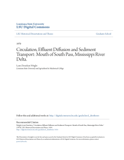 Circulation, Effluent Diffusion and Sediment Transport