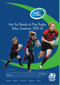 Are You Ready to Play Rugby Policy Summary 2013-14