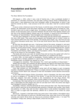 Foundation and Earth Isaac Azimov The Story Behind the