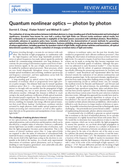 Quantum nonlinear optics &mdash; photon by photon