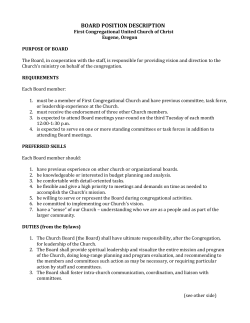 board position description - First Congregational United Church of