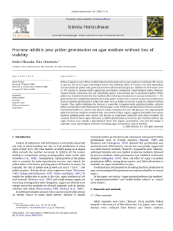 Fructose inhibits pear pollen germination on agar medium without