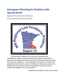Emergency Planning for Students with Special Needs