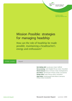 Mission impossible: strategies for managing headship