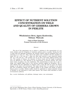 effect of nutrient solution concentration on yield and quality of