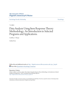 Data Analysis Using Item Response Theory Methodology: An