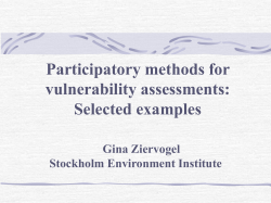 Participatory methods for vulnerability assessments