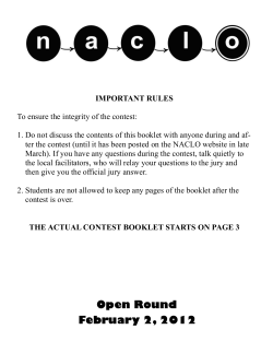 February 2, 2012 Open Round - North American Computational