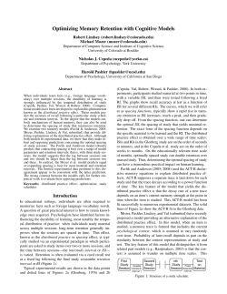 Optimizing Memory Retention with Cognitive Models