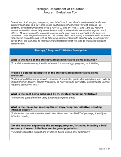Program Evaluation Tool Template