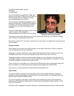 Lockerbie bomber`s appeal dropped