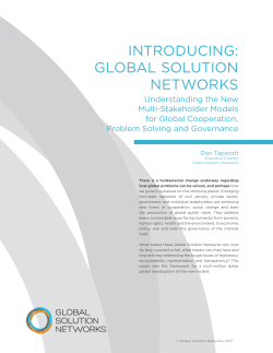 INTRODUCING: GlObal SOlUTION NeTwORkS