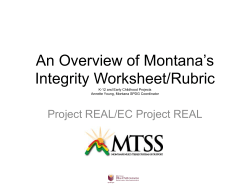 An Overview of Montana*s Integrity Worksheet/Rubric