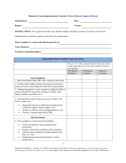 MN Team Checklist Positive Behavior Support Subscale