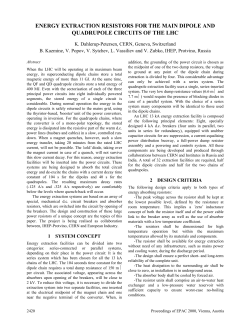 Energy Extraction Resistors for the Main Dipole and