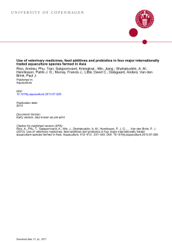 Use of veterinary medicines, feed additives and probiotics in four