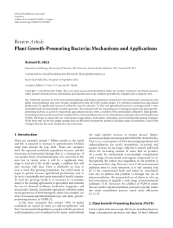Plant Growth-Promoting Bacteria: Mechanisms and Applications