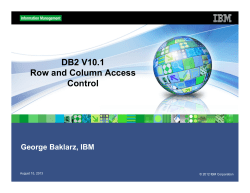 DB2 V10.1 Row and Column Access Control