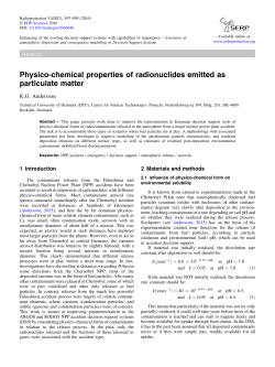 Physico-chemical properties of radionuclides