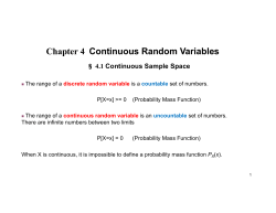Chapter 4 Continuous Random Variables