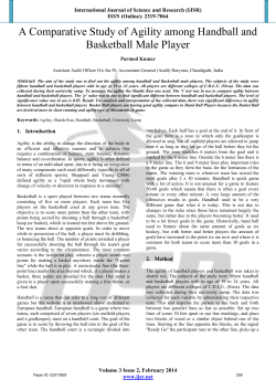 A Comparative Study of Agility among Handball and Basketball