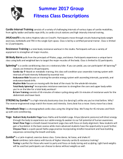 Summer 2017 Group Fitness Class Descriptions