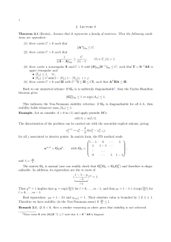 2. Lecture 8 Theorem 2.1 (Kreiss). Assume that A represents a family