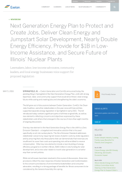 Next Generation Energy Plan to Protect and Create Jobs, Deliver
