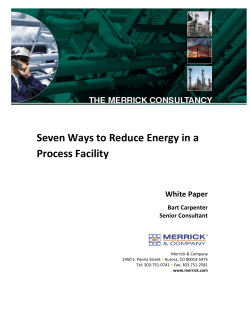 Seven Ways to Reduce Energy in a Process Facility