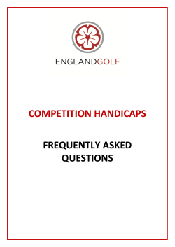 competition handicaps frequently asked questions