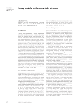 Heavy metals in the mountain streams