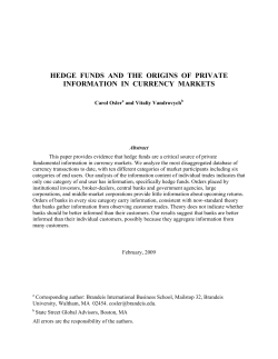 hedge funds and the origins of private information in currency markets