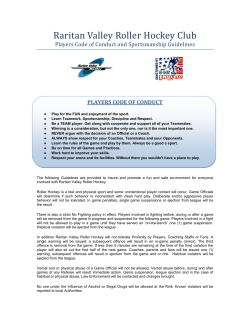 Players Code of Conduct - Raritan Valley Roller Hockey