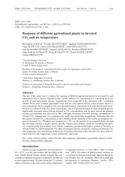 Response of different agricultural plants to elevated CO and air