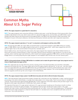 Common Myths About US Sugar Policy