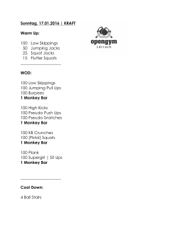 Sonntag, 17.01.2016 | KRAFT Warm Up: 100 Low Skippings 50