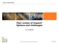 Peer review of impact?