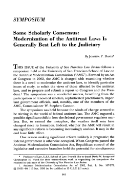 SYMPOSIUM Modernization of the Antitrust Laws Is